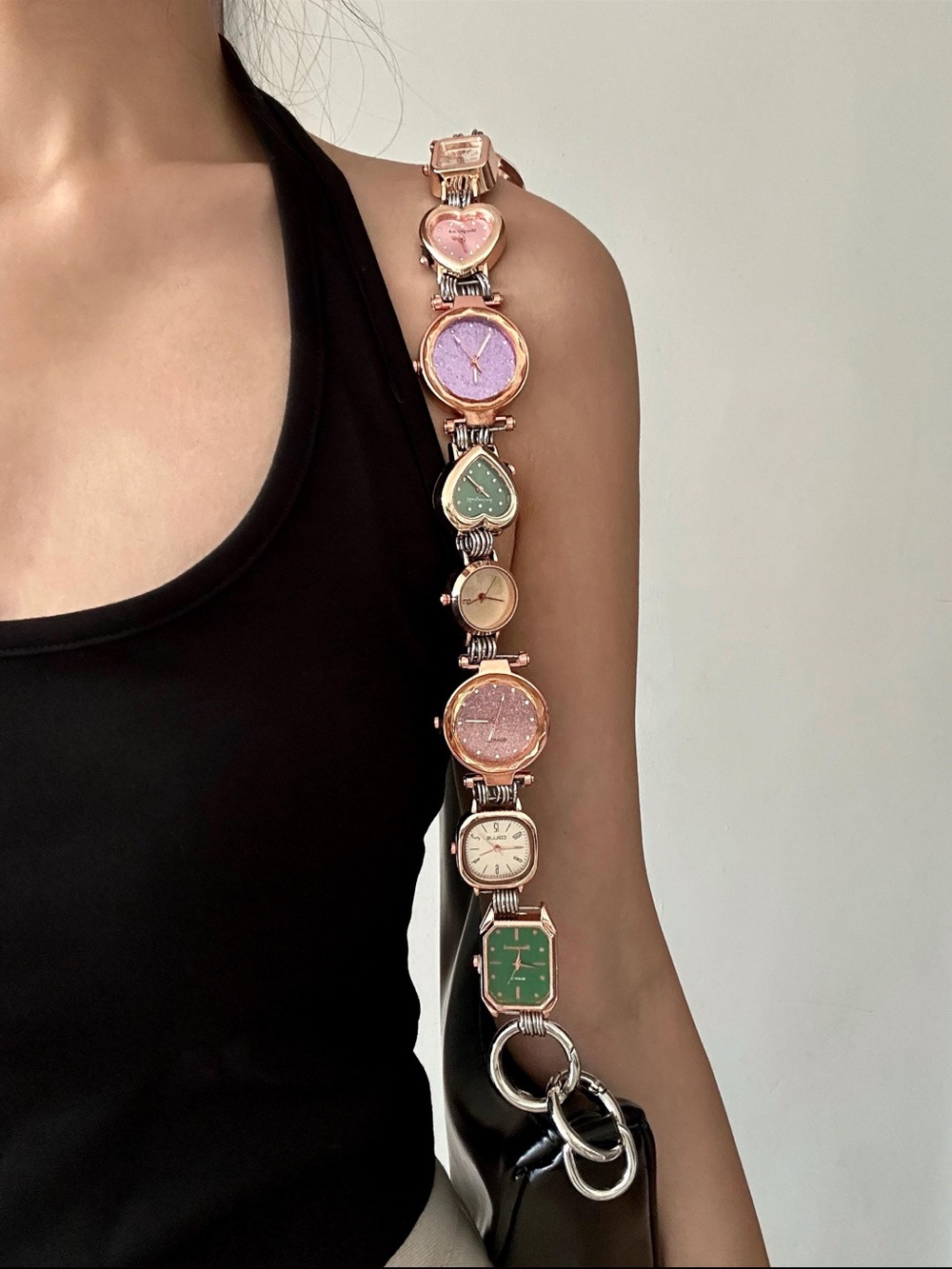 Punk Style Watch Face Bag Chain